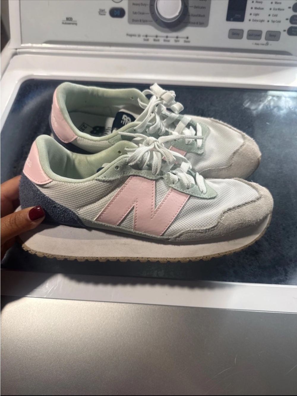 New Balance Women's Retro Runner Sneakers in Pink & Light Green